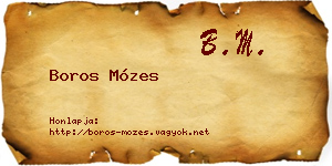 Boros Mózes névjegykártya