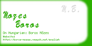 mozes boros business card